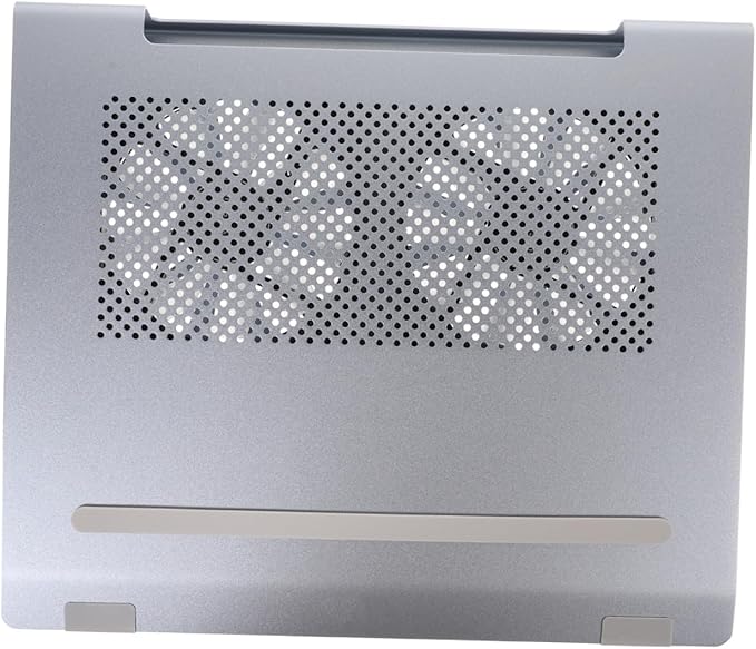 Aluminum Alloy Laptop Cooler Stand with Dual Fans for Notebooks to 17.3 Inch Quiet Cooling Pad with Elevated Ergonomic Design Gray Compatible with Gaming and Office Laptops