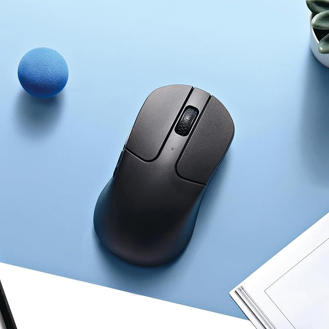 Keychron M3 Mini Wireless Optical Mouse Bluetooth 5.1/2.4 GHz/Wired Gaming Mouse Programmable PixArt 3395 Sensor with up to 26000 DPI/ 650 IPS Lightweight Ergonomic for Windows Mac Linux - Black