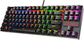 Redragon K552P Mechanical Gaming Keyboard TKL with 18 Backlight Modes Hot-Swappable Red Switches 87-Key Compact Ergonomic Design N-Key Rollover &amp Software Programmable Macro - RGB Black