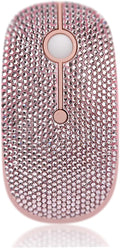 WONGS Luxury Bling Dazzling Pink Austrian Crystal Rhinestone 2.4G Wireless Mouse for Laptop Notebook PC Computer MacBook Girls Gift - Pink