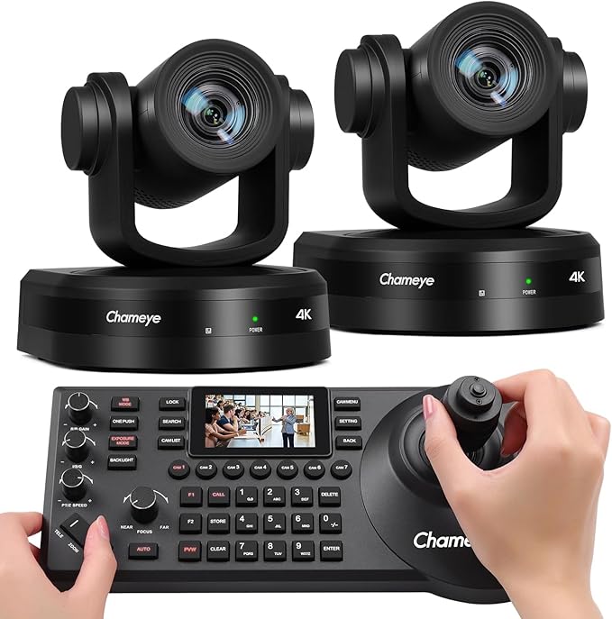 Chameye 4K Conference Room Camera 20x Optical Zoom AI-Auto Tracking 4K PTZ Camera Live Streaming for Church Video Conference Meeting Room CH420+E300