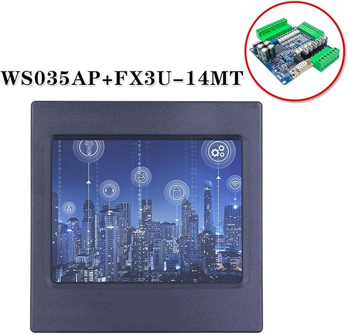 FX3U+HMI Support WS-035AP Touch Screen with FX3U-48MT -48MR -32MT -24MR -24MT -14MR -14MT RTU MODBUS RTC(with 3U-48MT)