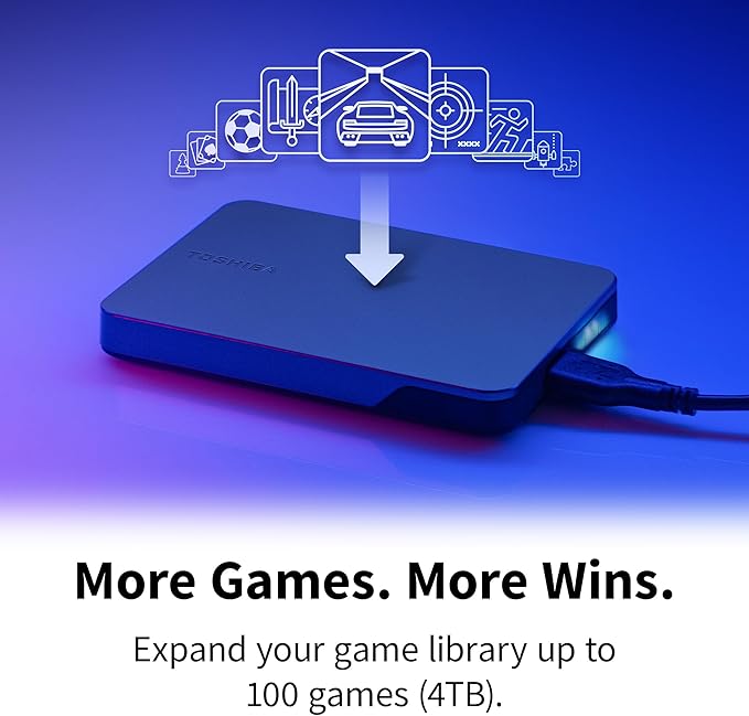 Toshiba Canvio Gaming 1TB Portable External Hard Drive USB 3.2 for Play Station and Xbox Black (HDTX210EK3AA)