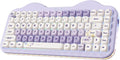 YUNZII C75 Wireless Mechanical Keyboard75% Layout Hot-Swappable NKROBT5.0/2.4G/USB-C ModeDye-Sub PBT MOA KeycapsRGB Gasket MountCute Cake Design for Mac/Win/Gaming (Purple Candy Switch)