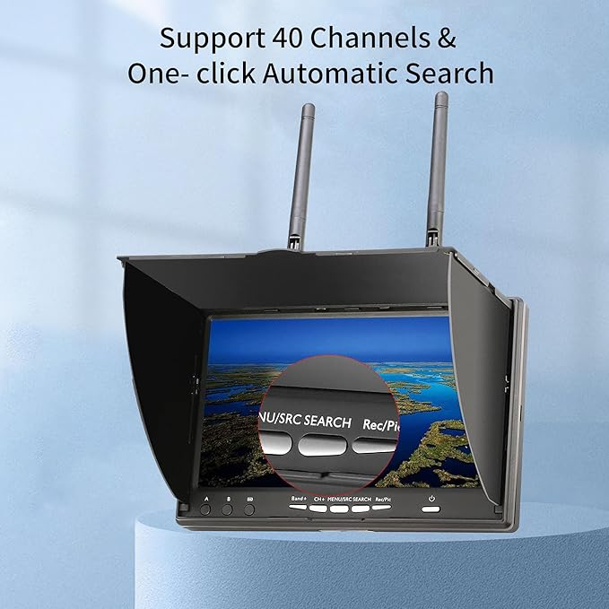 SPEEDY BEE 7Inch Portable FPV Monitor: 5.8Ghz 7 Screen with DVR 40CH Receiver 800 x 480 LCD Display Built-in Battery for FPV
