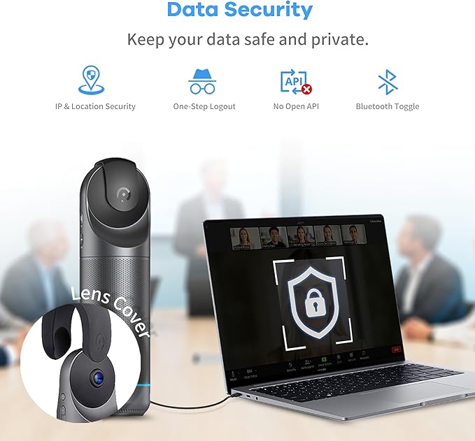 KanDao Meeting Pro 360° Video Conference Room Camera - AI Tracking Meeting Recording &amp USB Plug-Play Portable 8 Mics Array Meeting Camera Compatible with Zoom/Teams/Google Meet 5 Smart Modes