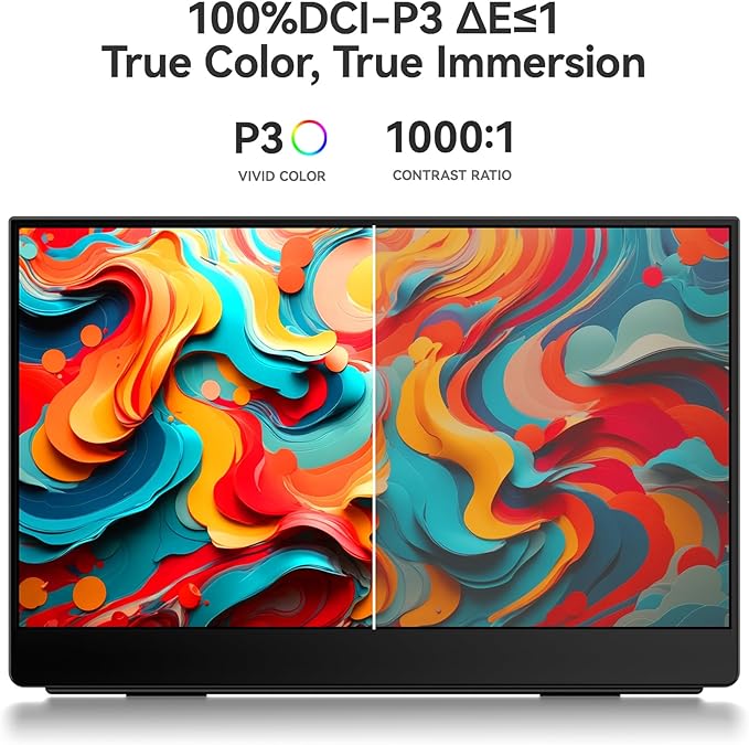 EHOMEWEI Q1g Pro 260Hz QLED 2.5K Portable Gaming Monitor 15.6 400Nit Brightness 16:9 Display 2560 * 1440 100% DCI-P3 for Working/Gaming/Travel Phone/Switch/Windows MacOS