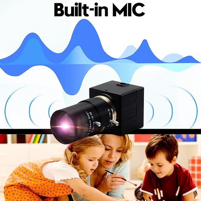 USB Camera 5MP Webcam 5-50mm 10X Variable Focus PC Camera 1944P USB Security Camera UVC CCTV Industrial Close-up Camera for Computer Plug and Play for Mac OS Windows Linux Raspberry Pi Camera