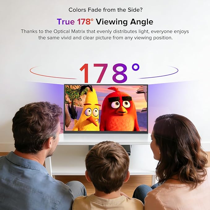 UPERFECT 18.5 Portable Monitor NxtLED™ Eye Care Display 120Hz FHD 1080P 145% sRGB Anti-Glare Matte Screen Flicker-Free Low Blue Light with Stand &amp VESA for Laptop PC Mac Phone &amp Game
