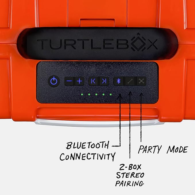 Turtlebox Original Gen 3: Portable Outdoor Bluetooth Speaker – Ultra-Loud (120dB) Waterproof (IP67) Rugged Impact-Resistant 3-Day Battery | Party Mode: Unlimited Pairing for Stereo Sound Orange