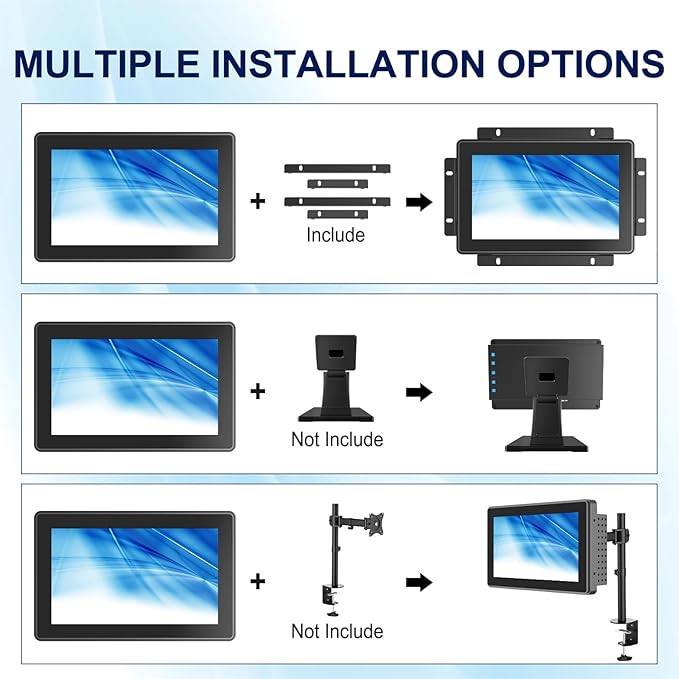 8 Inch Open Frame Touch Screen Monitor 1024x768 Industrial Capacitive Touch Display 24/7 Continuous Working Open-Frame Monitor VESA Mount