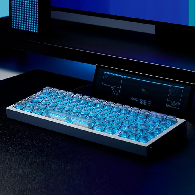MelGeek REAL67 Wired Gaming Keyboard with RGB Magnetic Keyboard with Hall Effect Rapid Trigger Hot-Swappable Snap Tap &amp Adjustable Actuation Online HIVE Custom(Calcium- Gray)
