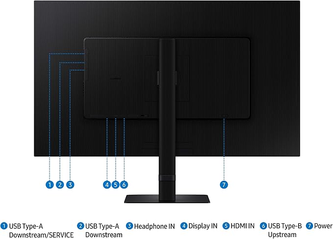 SAMSUNG 32 ViewFinity S8 (S80D) Series 4K UHD High Resolution Computer Monitor HDR10 Multiple Ports w/ HDMI DisplayPort USB-A Height Adjustable Stand LS32D806EANXGO 2024 3Yr Warranty