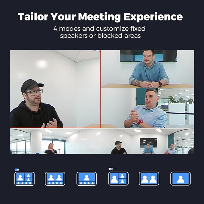 Camera 360 4K Video Conference Room Camera System Webcam AI Driven Speaker Tracking Noise Cancellation Works with Zoom Google Meet Teams and More 15 ft Mic Pickup PANA 5ft USB Cable