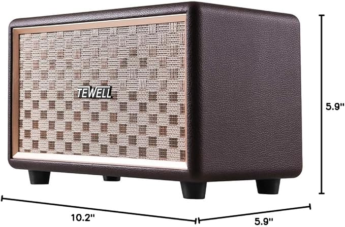 Vintage Bluetooth Speakers with Bass Enhanced Technology Wireless &amp 3.5mm Aux Input for Cellphone AC Powered (Upgraded Version)