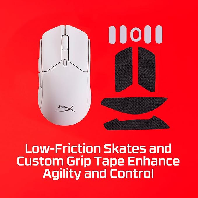 HyperX Pulsefire Haste 2 Mini – Wireless Gaming Mouse for PC Compact Lightweight Bluetooth 2.4GHz White