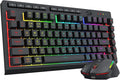 Redragon Wireless Gaming Keyboard and Mouse Combo Bluetooth/2.4G/USB-C Wired RGB Backlit 75% Portable Quiet Rechargeable Macro Membrane Keyboard &amp 12800 DPI Mouse with Software for Win/MAC