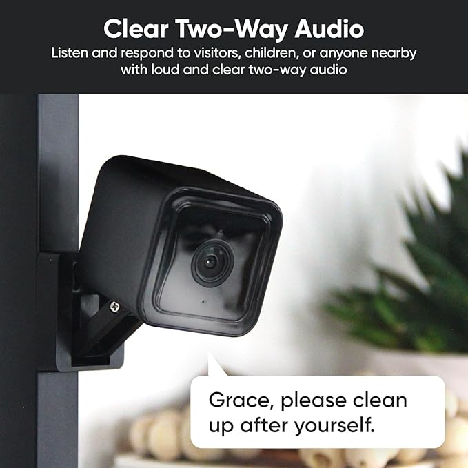 Cam v3 2 Pack 1080p Plug-in Smart Security Camera Color Night Vision Motion Detection 2-Way Audio Compatible with Alexa Google Assistant Cloud &amp SD Card Storage Indoor/Outdoor Wired Blac