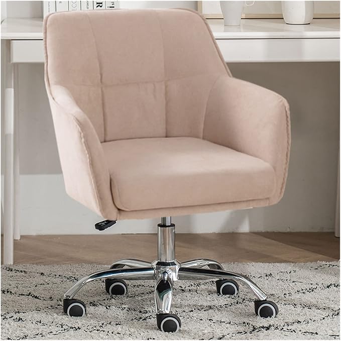 Adjustable Office Computer Chair with Armrest Office Chairs Home Study Computer Chair Furniture Swivel Lift Gaming Soft Backrest(Khaki)