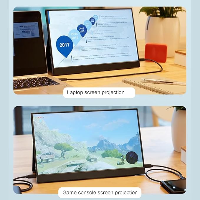 15.6 Inch Portable Monitor External Monitor Portable Gaming Monitor Portable Video Business Monitor