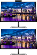 HP Series 5 Pro 24-inch 524pm FHD 1080P Conferencing Monitor 2-Pack Bundle with 524pf Webcam Mic Speaker Low Blue Light HDMI DisplayPort USB Hub USB-C with 100W PD