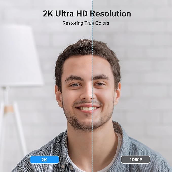 UGREEN 2K Webcam for PC Ultra HD 1080P Computer Webcam with Microphone PC Camera with Privacy Cover USB Web Camera for Streaming Conference Video Calling Zoom Skype Teams FaceTime Grey