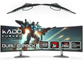 Kado Dual Gaming Monitor Setup - 2-Pack 32 240Hz 1ms Curved 1800R 1920x1080 AMD FreeSync Premium Panoramic Gaming Multi-View Split Screen Streaming VESA Mount HDMI DisplayPort Built-in Speakers