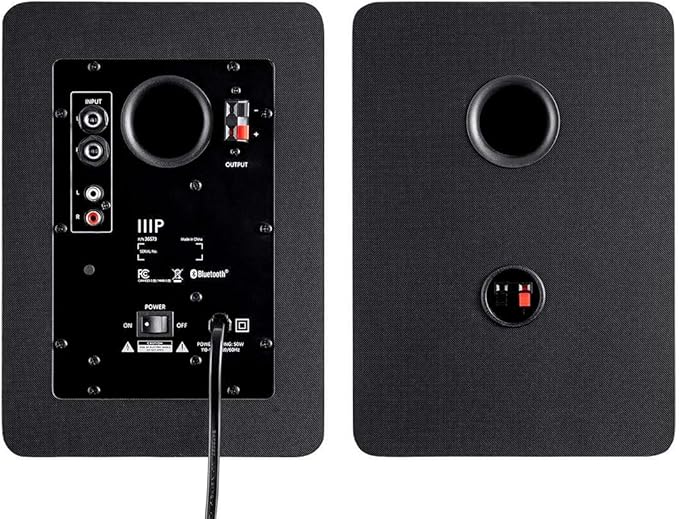 Monoprice DT-5BT 60-Watt Multimedia Desktop Powered Speakers - Class AB Bluetooth 5.0 5.25 Inch Woofer 0.75 Inch Tweeter For Home Office Gaming or Entertainment Setup