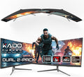 Kado Dual Gaming Monitor Setup - 2-Pack 30 Curved 1800R 21:9 Ultrawide 2560x1080 200Hz 1ms Computer Monitor Stacked Gaming Setup AMD FreeSync Premium VESA Mount HDMI DisplayPort Built-in Speakers