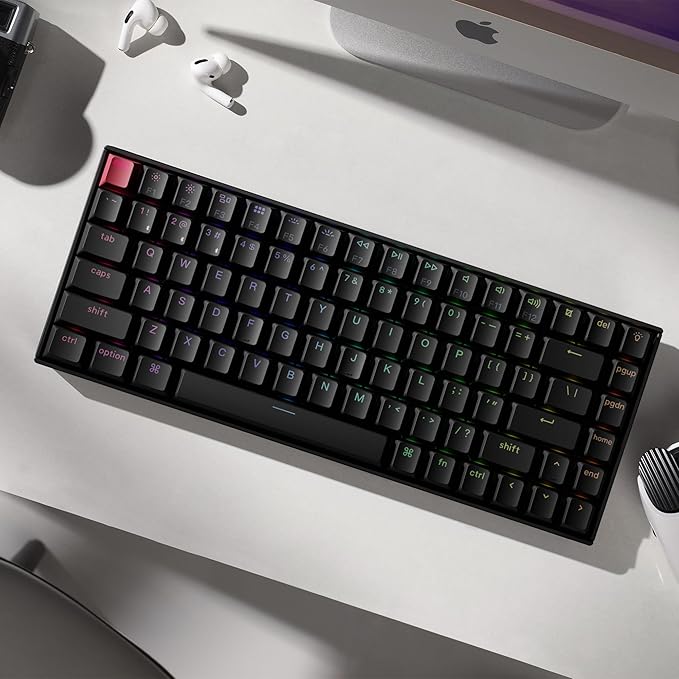 Keychron K2 75% Layout QMK Wireless and Wired Options Mechanical Keyboard Super Banana Switch RGB Backlit with Shine-Through Double-Shot PBT Keycaps for Mac Windows-Version 3