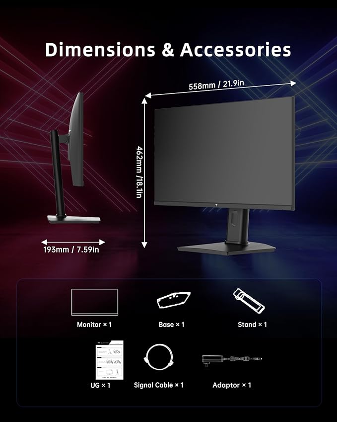 KTC 24.5 Inch 300Hz Gaming Monitor - FHD 1080P Fast IPS PC Monitor Gaming 1ms Adaptive Sync HDR 240Hz Monitors Gamer with Display Port1.4x1 HDMI 2.0x2 119% sRGB VESA Mount DP Cable (Renewed)
