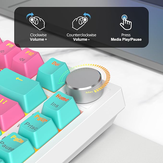 75% Wireless Creamy Mechanical Keyboard Hot Swappable Custom RGB Backlit Gasket Gaming 2.4G/BT5.0/USB-C Pink Mechanical Keyboard Pre-lubed Linear Gray Cream Switches