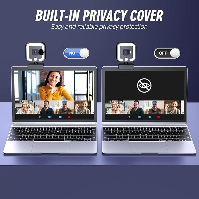 4K Webcam with Microphone and Fill Light HD Autofocus Computer Camera for Pc Laptop Desktop Video Calling Fine Workmanship