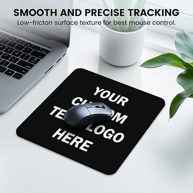 150 Packs Custom Mouse Pad Bulk with Photo Logo Personalized Image Text Laptop Desk Mat Sublimation Customized Non-Slip Waterproof Desk Writing Pad for Office Work &amp Gaming7.9x7.9 in