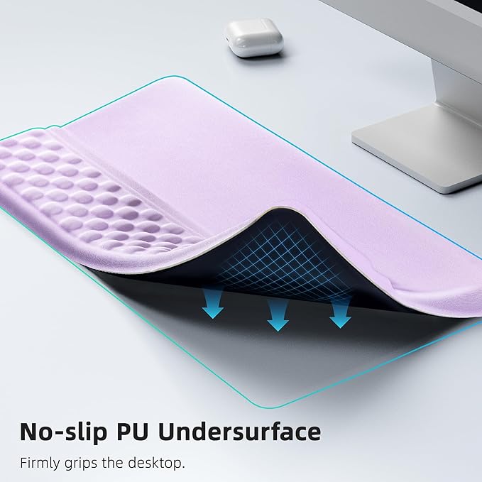 Ospelelf Keyboard Wrist Rest Pad Comfy Ergonomic Keyboard Stand Riser Holder Computer Wrist Support Cushion forTyping Purple