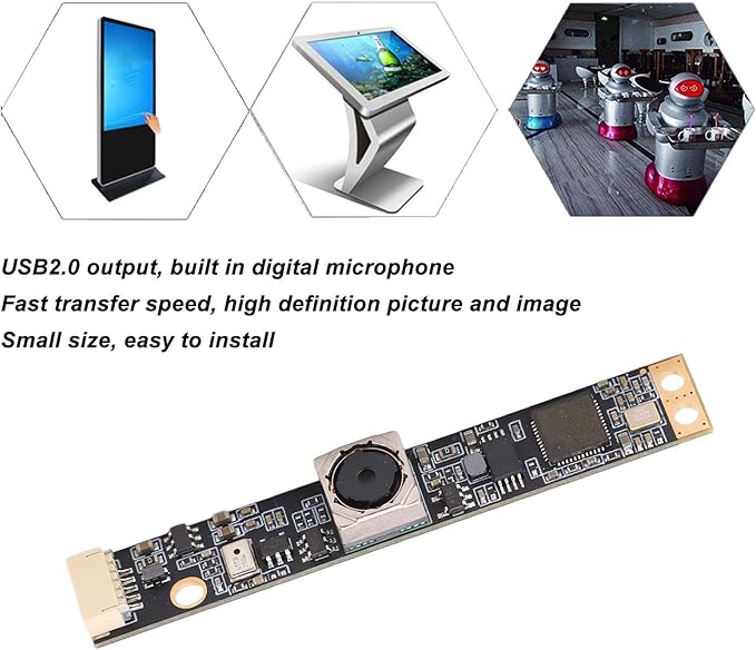 8MP USB Camera Module with Autofocus and Fixed Focus 2.4mm Lens Black - High Resolution Imaging Digital Microphone Compatible with Multiple Systems