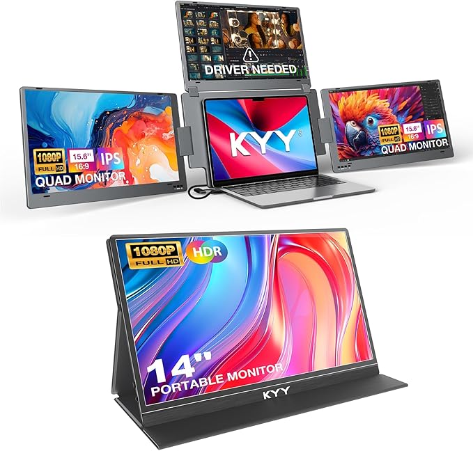 KYY 15.6 Quad Portable Monitor(X90G) and 14 Portable Monitor (K5-3)