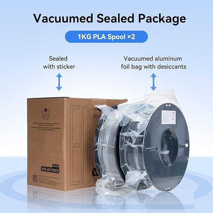 Creality 12 Pack PLA 1.75mm Filament Bundle for 3D Printing with No-Tangling Strong Bonding and Overhang Performance Accuracy +/- 0.02mm (BlackWhiteGreyBlueRedYellow)