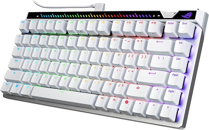 ASUS ROG Falchion Ace 75 HE Wired Analog/Hall Effect Gaming Keyboard – 75% TKL USB Hot Swappable HFX V2 Magnetic Switch Rapid Trigger 8KHz Polling ABS Keycap Carry Case Web-based Config – White