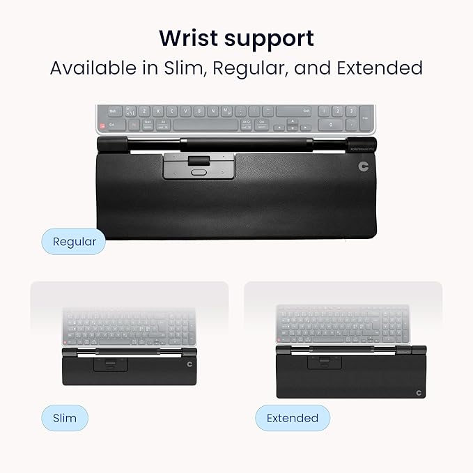 Contour RollerMouse Pro Ergonomic Central Rollerbar Design for Neck Shoulder &amp Wrist Pain Relief 6 Programmable Buttons 600-2800 DPI Productivity Plug &amp Play Mac &amp PC - Wireless - Regu