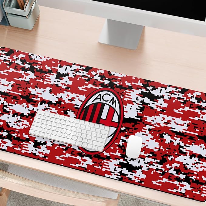 Head Case Designs Officially Licensed AC Milan Digital Camou Crest Logo 37.4 x 15.75 x 0.16 inches (900 x 400 mm) - XL Gaming Office Desk PC Keyboard Mouse Mat Pad