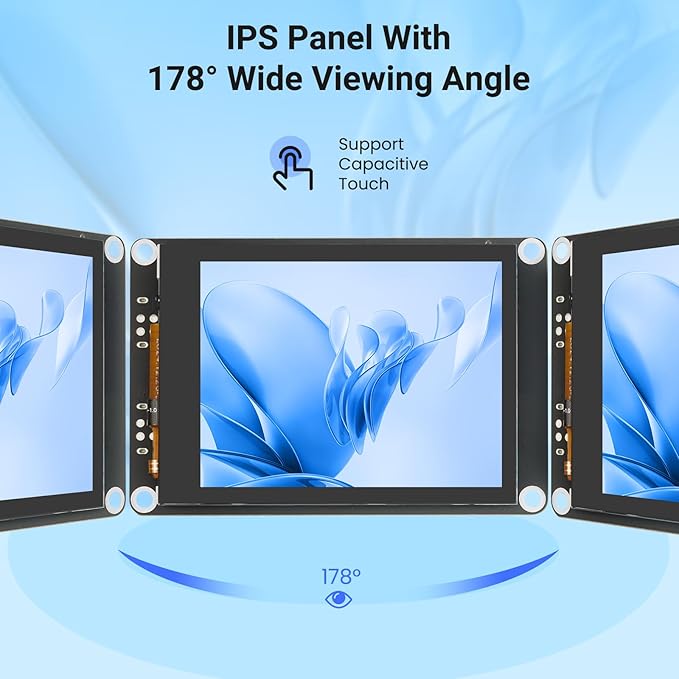 ELECROW ESP32 Display 320×240 2.8 HMI Advanced ESP32-S3 IPS Touch Display Support AI Speech Interaction 32-Bit LX7 Dual-Core Processor Up to 240MHz Compatible with Arduino ESP-IDF and LVGL