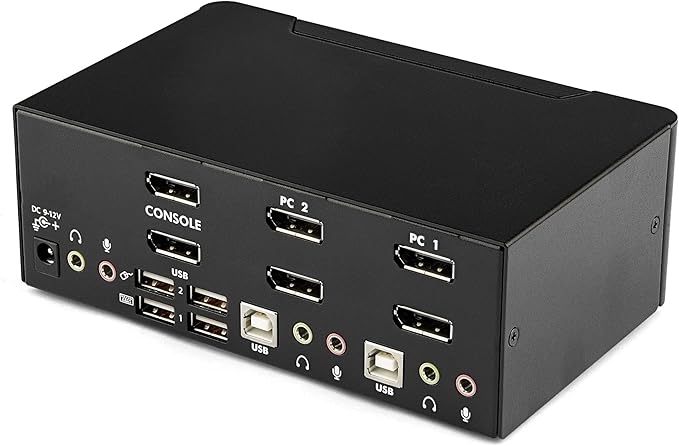 StarTech.com 2-Port DisplayPort KVM Switch - Dual-Monitor - 4K 60 - with Audio &amp USB Peripheral Support - DP 1.2 - USB Hub TAA (SV231DPDDUA2)