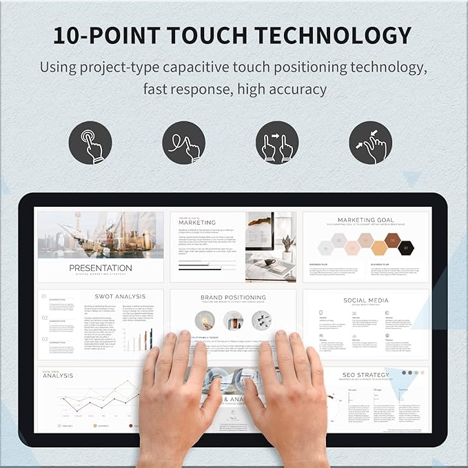 27 inch Android 14 Touchscreen Monitor Tablet 16:9 FHD 1080P WiFi &amp BT Built-in Speakers RK3576 4GB RAM &amp 32GB ROM Smart Board for Classroom Meeting &amp Game