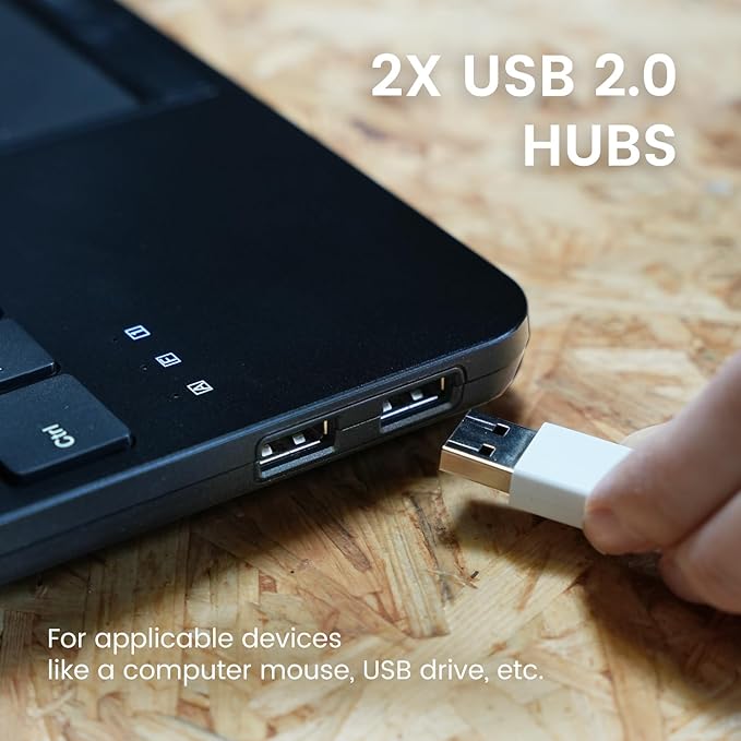 Perixx PERIBOARD-534 US Wired Compact USB Keyboard with Touchpad - X Type Scissor Keys - 15.63x7.80x1.18 inches - Build-in 2 USB Hubs and Number Pad