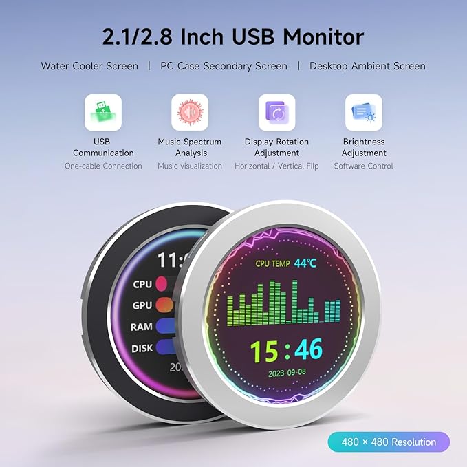 waveshare 2.8inch Round LCD Display CPU/GPU Cooler Silver