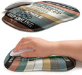 Hokafenle Ergonomic Wrist-Hugging Mouse Pad Wrist Support U-Shaped Holding Wrist Rest Mousepad for Carpal Tunnel Pain Relief with Cushioned Memory Foam Slope Massage Bulge (10.2x8.3 inBelieve)