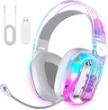 BENGOO Wireless Gaming Headset for PS5 PS4 PC Switch Mac 2.4GHz USB Over Ear Gaming Headphones with Crystal RGB Lights