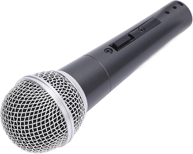 Wired Dynamic Microphone Set Moving Coil Dynamic Cardioid Handheld Microphone Enhanced Sound Quality with Low Latency Recording Stable for Active Speakers Mixers Am (Black)