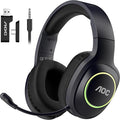 AOC Wireless Gaming Headphones with Bluetooth 5.4 &amp USB-C for PS5/4 Nintendo Switch PC Laptop 2.4GHz Gaming Headset with Mic 20ms Latency 45H Playtime 7.1 Virtual Surround- Glossy Black